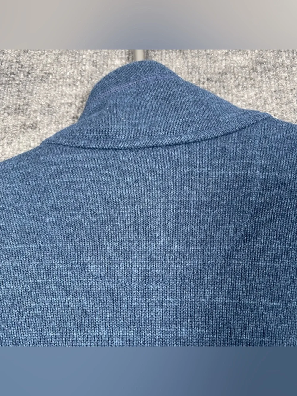 Untuckit Men’s Large Blue Kezoh Full Zip Fleece Sweater Knit‎ Jacket Preppy Cozy